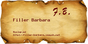 Filler Barbara névjegykártya